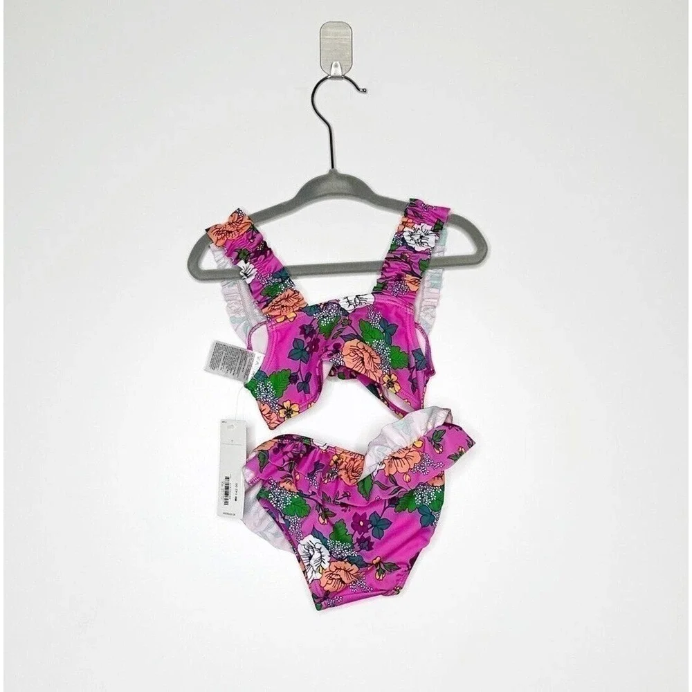 NWT Janie & Jack Separate Swimsuit Pieces Pink 6-12 Months Top 2T Bottoms
